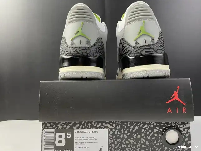 MaikeSneakers Chlorophyll 136064-006 Air 3 Jordan Retro 0425